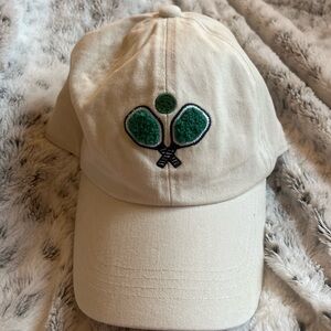 Cream Baseball Cap with pickleball Embroidery